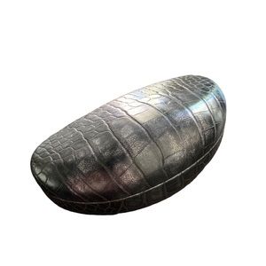 Metallic Black Crocodile Glasses Case